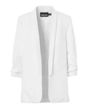 Женский льняной блейзер Pieces, белый