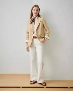 Женский льняной блейзер с узором «ёлочка» Lloyd's, жёлтый