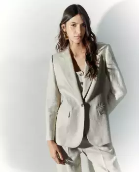 Женский льняной костюм-пиджак Tintoretto, бежевый