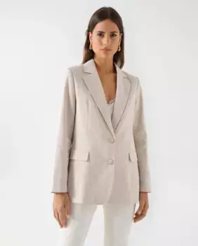 Женский льняной пиджак с застежкой на пуговицы Salsa Jeans, бежевый