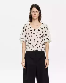 Женский льняной свитер с принтом Bimba y Lola, цвет Crudo