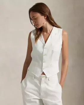Женский льняной жилет Polo Ralph Lauren, белый