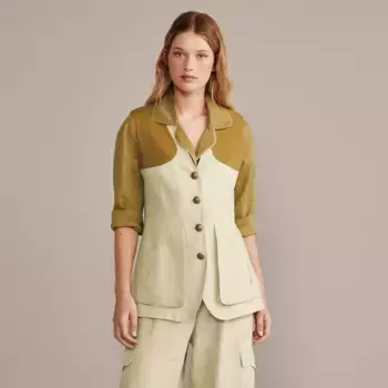 Женский льняной жилет стрелка Verhunt, бежевый