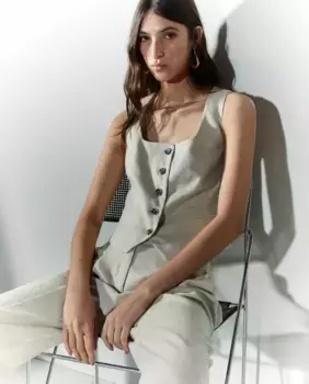 Женский льняной жилет Tintoretto, бежевый