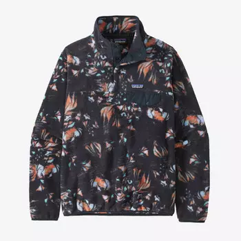 Женский легкий флисовый пуловер Synchilla Snap-T Patagonia, цвет Swirl Floral: Pitch Blue