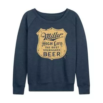 Женский легкий худи из френч-терри Miller High Life с винтажным гербом Licensed Character, индиго