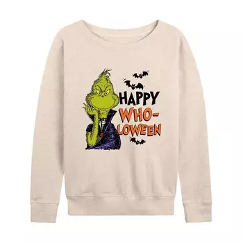 Женский легкий свитшот Dr. Seuss Happy WhoLoween из френч-терри Licensed Character, бежевый