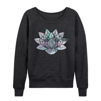 Женский легкий свитшот из френч терри акварельного цвета Lotus Licensed Character, цвет Heather Charcoal