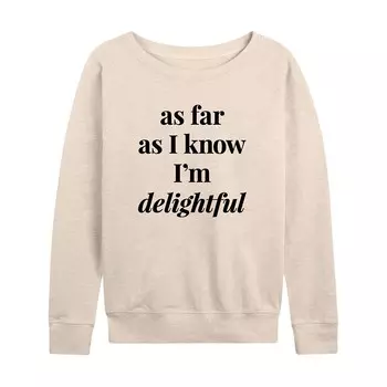 Женский легкий свитшот из френч-терри As I Know I'm Delightful Licensed Character, бежевый
