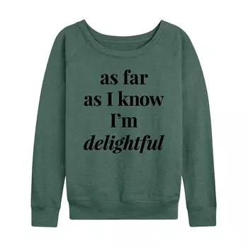Женский легкий свитшот из френч-терри As I Know I'm Delightful Licensed Character, цвет Heather Green