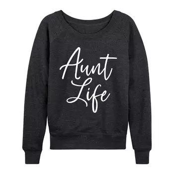 Женский легкий свитшот из френч терри Aunt Life Script Licensed Character, цвет Heather Charcoal
