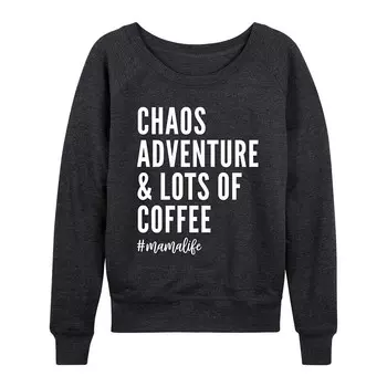 Женский легкий свитшот из френч терри Chaos Adventure And Coffee Mama Life Licensed Character, цвет Heather Charcoal