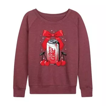 Женский легкий свитшот из френч-терри Coca-Cola Cherry Can Bow Licensed Character, цвет Heather Dark Red