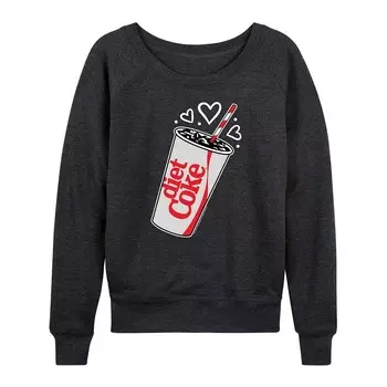 Женский легкий свитшот из френч терри Diet Coke Heart Bubbles Licensed Character, цвет Heather Charcoal