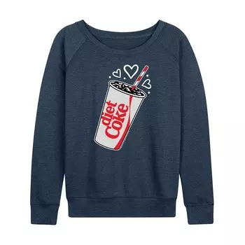 Женский легкий свитшот из френч терри Diet Coke Heart Bubbles Licensed Character, цвет Heather Indigo