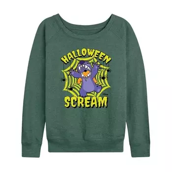Женский легкий свитшот из френч терри Disney's Lilo & Stitch Halloween Scream, цвет Heather Green