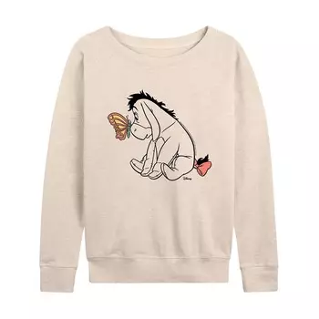 Женский легкий свитшот из френч терри Disney's Winnie the Pooh Eeyore Butterfly, цвет Beige Khaki