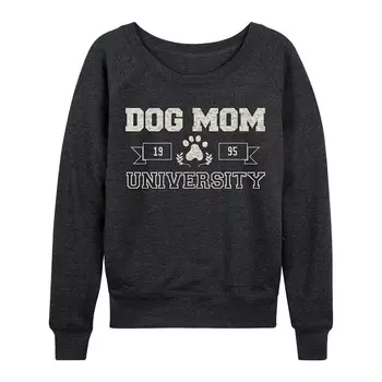 Женский легкий свитшот из френч-терри для собак Dog Mom University Licensed Character, цвет Heather Charcoal