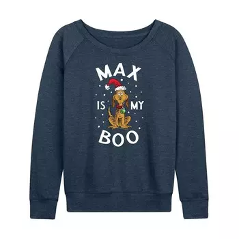 Женский легкий свитшот из френч терри Dr. Seuss The Grinch Max Is My Boo Licensed Character, цвет Heather Indigo