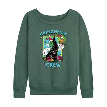Женский легкий свитшот из френч-терри Dr. Seuss Grinchmas Crew Licensed Character, цвет Heather Green