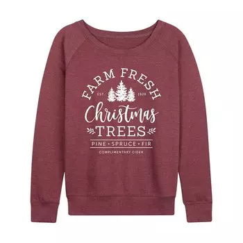 Женский легкий свитшот из френч терри Farm Fresh Christmas Trees Licensed Character, цвет Heather Dark Red