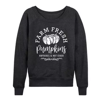 Женский легкий свитшот из френч терри Farm Fresh Pumpkins Licensed Character, цвет Heather Charcoal