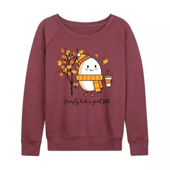 Женский легкий свитшот из френч терри Humpty Had A Great Fall Licensed Character, цвет Heather Dark Red