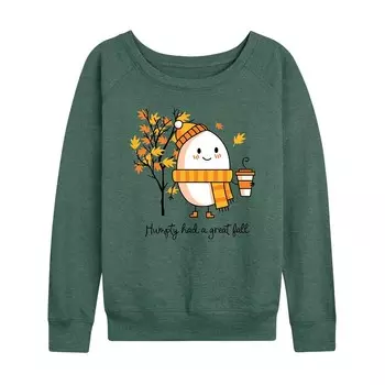 Женский легкий свитшот из френч терри Humpty Had A Great Fall Licensed Character, цвет Heather Green