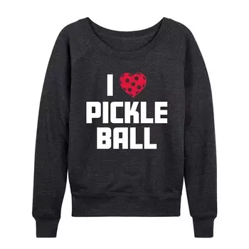 Женский легкий свитшот из френч терри I Love Pickleball Licensed Character, цвет Heather Gray