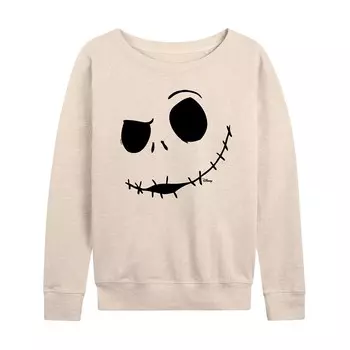 Женский легкий свитшот из френч-терри «Кошмар Диснея перед Рождеством» с Джеком Скеллингтоном Disney, бежевый