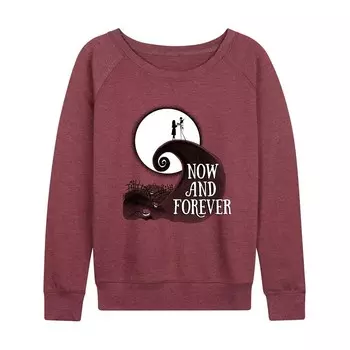 Женский легкий свитшот из френч-терри «Кошмар перед Рождеством» Disney's Jack & Sally Now and Forever Hill Hill, цвет Heather Dark Red