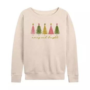 Женский легкий свитшот из френч терри Merry & Bright Christmas Licensed Character, бежевый