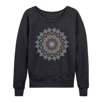 Женский легкий свитшот из френч терри Pastel Mandala Licensed Character, цвет Heather Charcoal