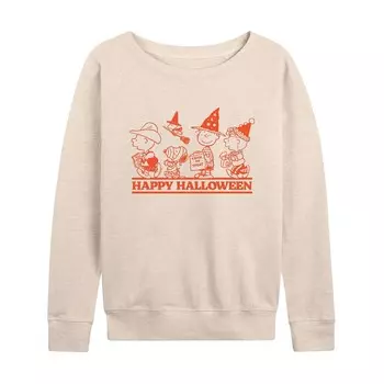Женский легкий свитшот из френч терри Peanuts Happy Halloween Licensed Character, бежевый
