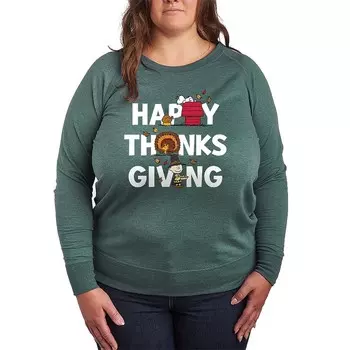 Женский легкий свитшот из френч терри Peanuts Happy Valentines Day Licensed Character, цвет Heather Green