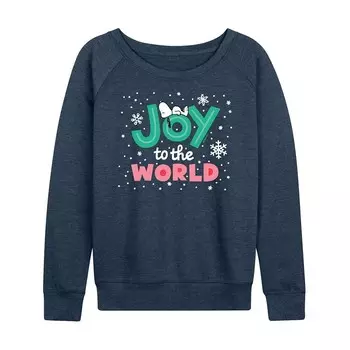 Женский легкий свитшот из френч терри Peanuts Joy To The World Licensed Character, цвет Heather Indigo