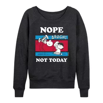 Женский легкий свитшот из френч терри Peanuts Nope Not Today Licensed Character, цвет Heather Charcoal