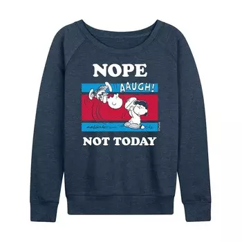 Женский легкий свитшот из френч терри Peanuts Nope Not Today Licensed Character, цвет Heather Indigo