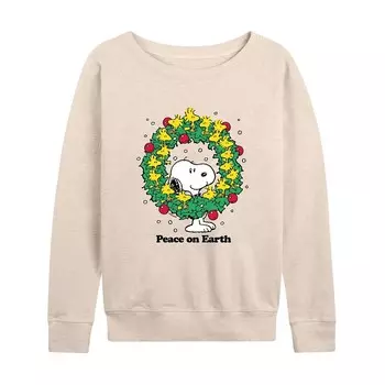 Женский легкий свитшот из френч терри Peanuts Peace On Earth Licensed Character, бежевый