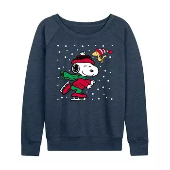 Женский легкий свитшот из френч терри Peanuts Snoopy Holiday Licensed Character, цвет Heather Indigo
