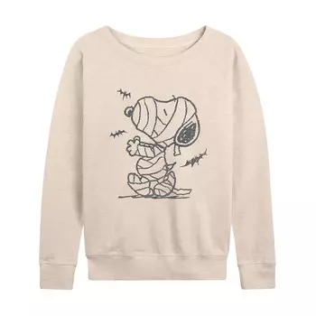 Женский легкий свитшот из френч терри Peanuts Snoopy Mummy Halloween Licensed Character, бежевый