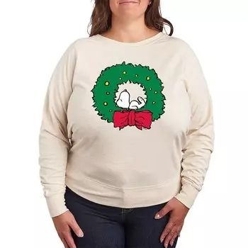 Женский легкий свитшот из френч терри Peanuts Snoopy Wreath Licensed Character, бежевый