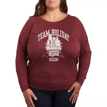 Женский легкий свитшот из френч терри Peanuts Team Holiday Spirit Licensed Character, цвет Heather Dark Red