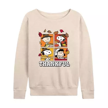 Женский легкий свитшот из френч терри Peanuts благодарен Licensed Character, бежевый