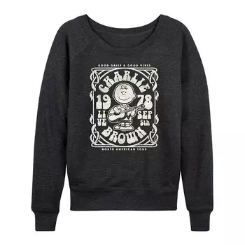 Женский легкий свитшот из френч-терри Peanuts Charlie Brown Tour Licensed Character, цвет Heather Charcoal Gray