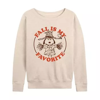 Женский легкий свитшот из френч-терри Peanuts Snoopy Fall Is My Favorite Licensed Character, бежевый