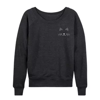 Женский легкий свитшот из френч терри с кошачьим лицом Licensed Character, цвет Heather Charcoal