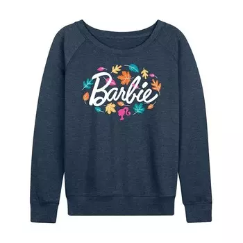 Женский легкий свитшот из френч терри с логотипом Barbie Leaf Logo Licensed Character, цвет Heather Indigo