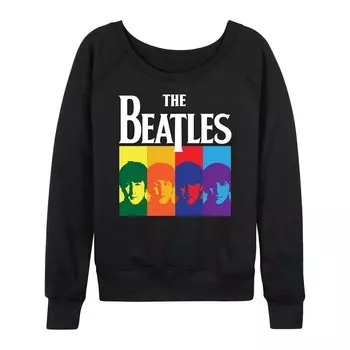 Женский легкий свитшот из френч терри с цветными блоками The Beatles Licensed Character, черный