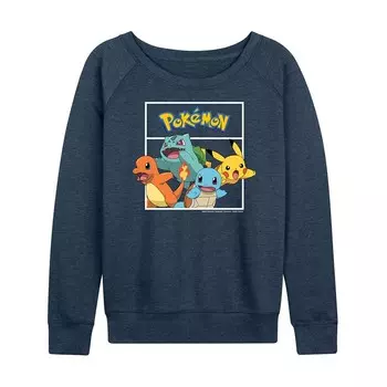 Женский легкий свитшот из френч-терри с изображением покемонов Pokemon Team Licensed Character, цвет Heather Indigo